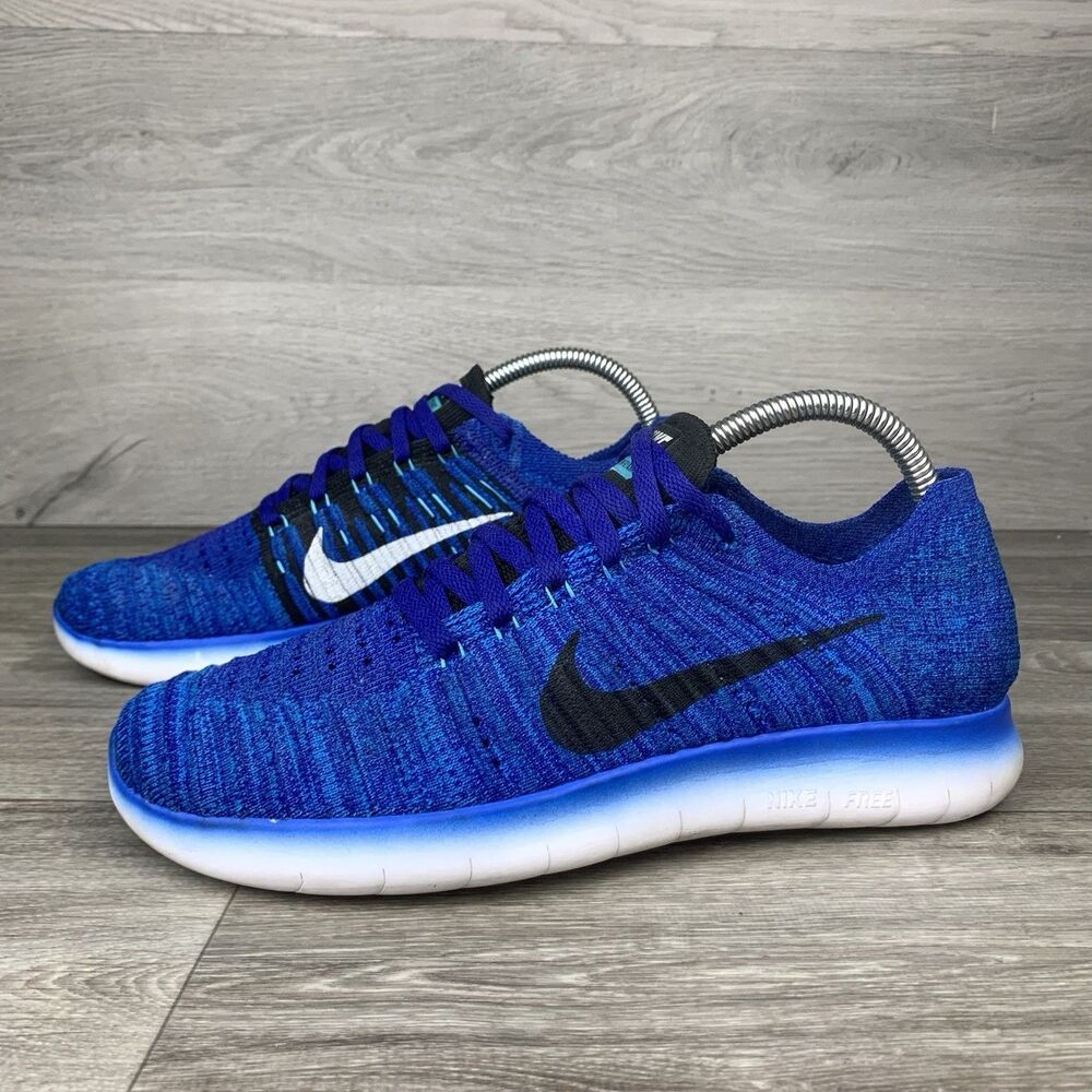 RARE Royal Blue/White Womens Nike Free RN Flyknit Athletic Shoes size 8
